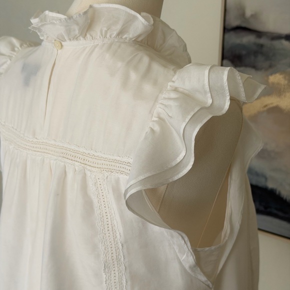 J. Crew Re-Imagined White Cotton/Silk Blouse - Picture 3 of 16